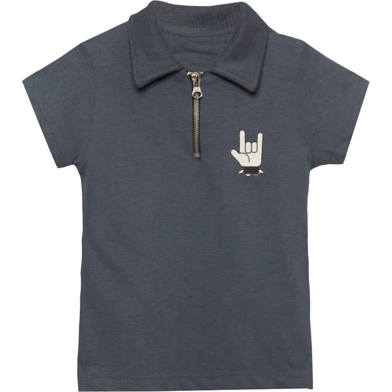 POLO MÃOZINHA-CINZA-GG