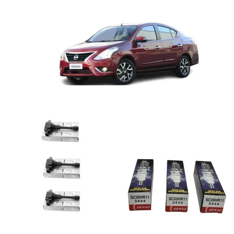 Kit 3 Bobina + 3 Velas De Ignição Versa 1.0 12v