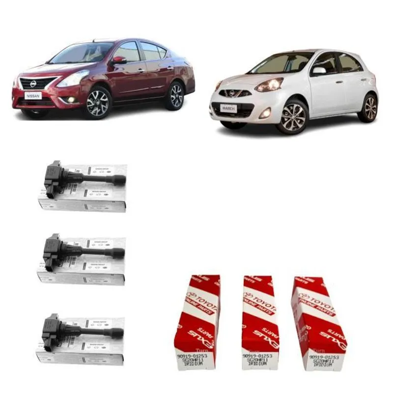Kit 3 Bobina + 3 Velas De Ignição Versa 1.0 12v