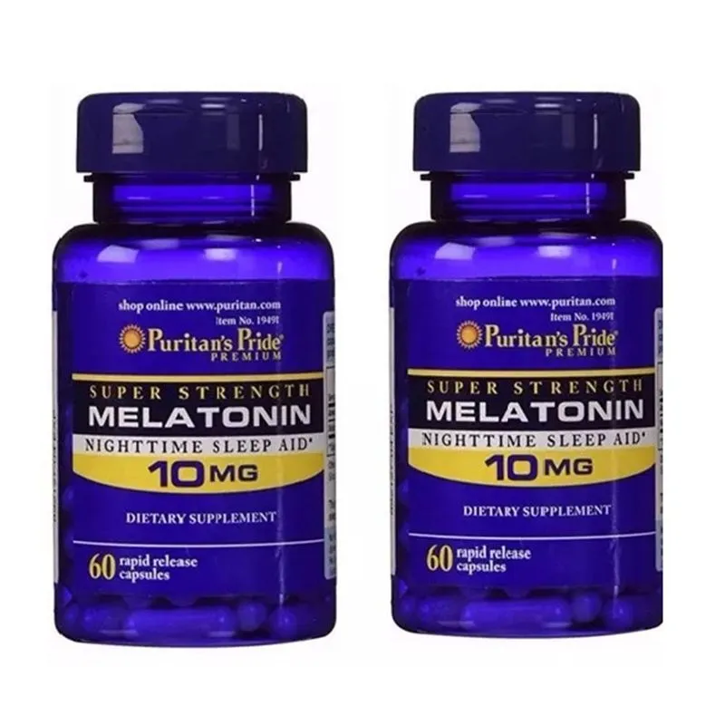 Kit 2 Frascos Melatonino Puritans Pride 10mg (120 Tabletes)