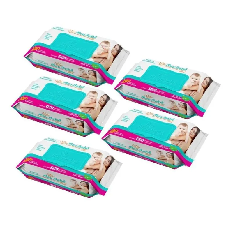 Kit Lenço/toalha Umedecida Meu Bebê Ultra Com 500 Unidades