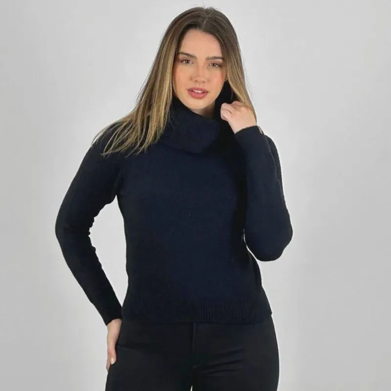Blusa de Lã Das Gurias Sem Costura Gola Alta Feminina