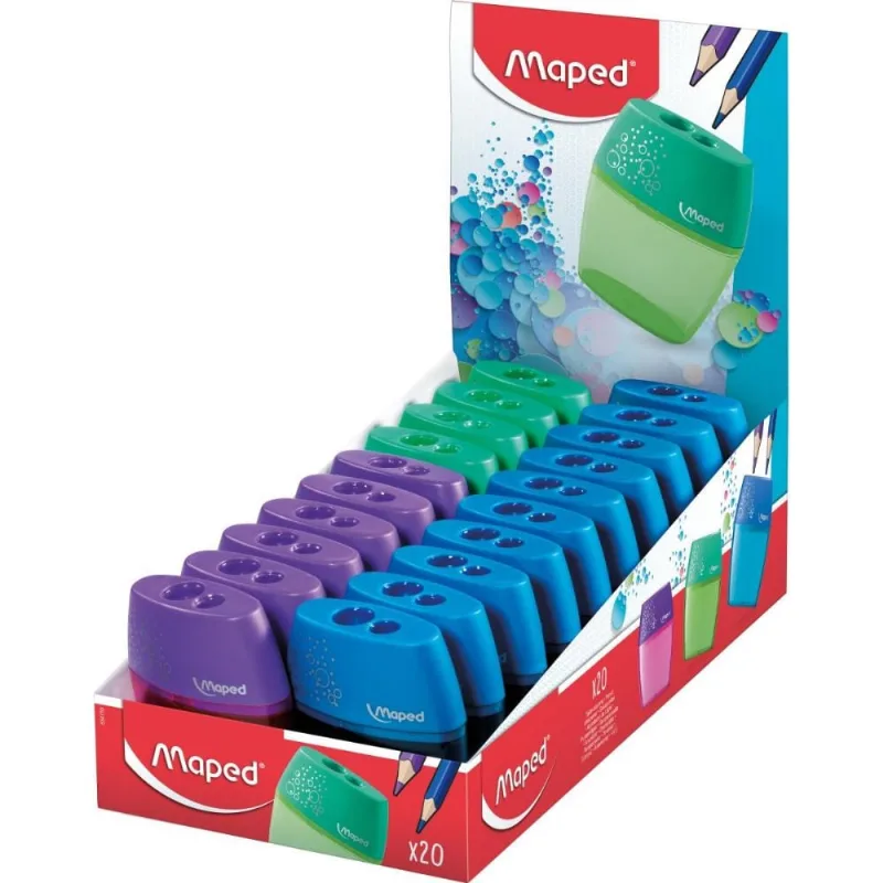 Apontador com Deposito 2 Furos Shaker Plastico Cores Sortidas