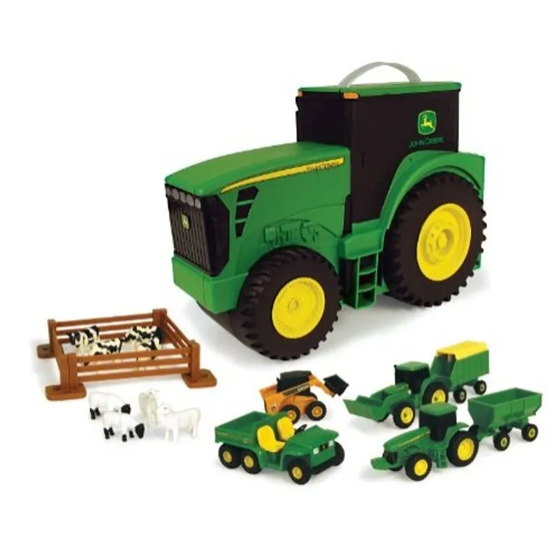 Conjunto de Brinquedos Duráveis com Estojo Transportável em Formato de Trator - Tomy John Deere