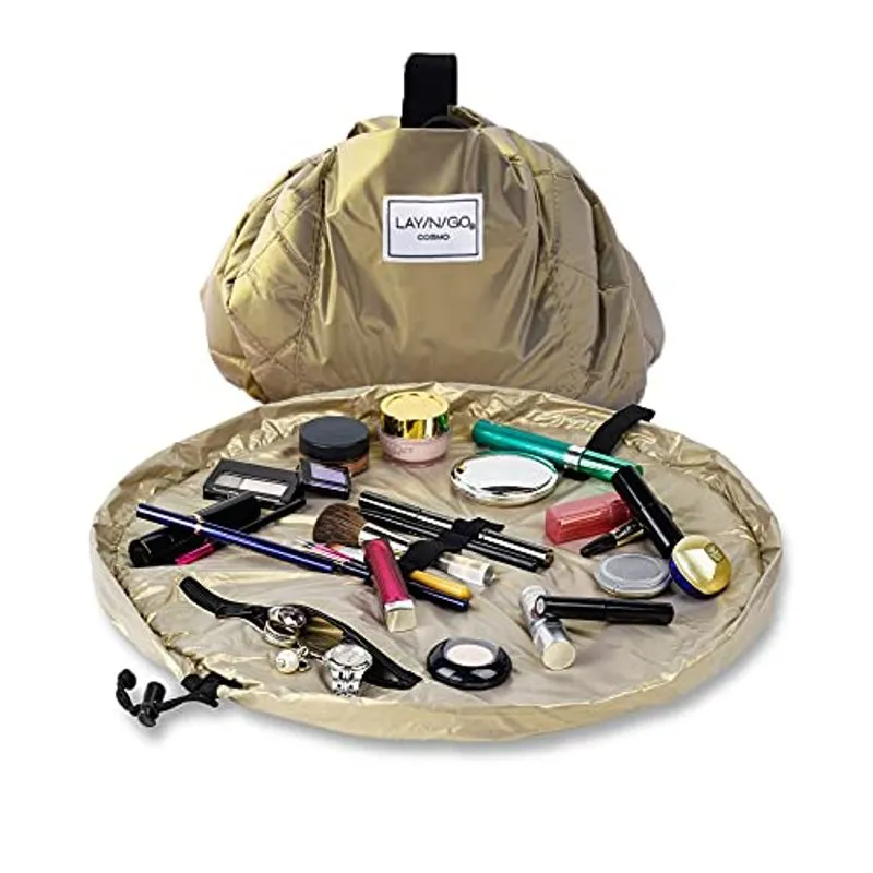 Lay-n-go Cosmo Drawstring Makeup Organizer Cosmetic &amp; Toiletry Bag For Travel E Uso Diário Com Um Design Patenteado Durável 20 Polegadas