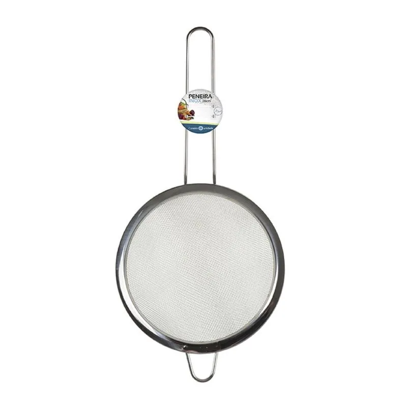 Peneira De Aço Inox 17,5Cm Polvilhar Coar Macarrão