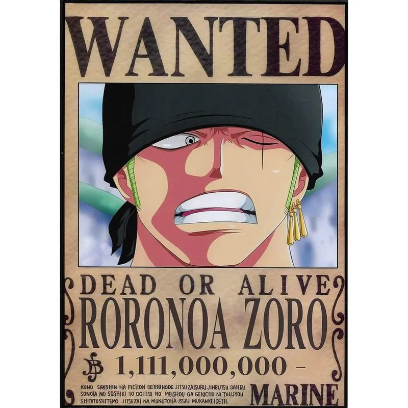 Quadro Dead Or Alive Marine Roronoa Zoro-No