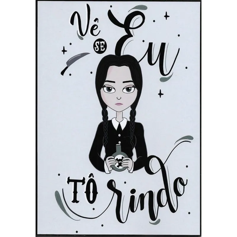 Quadro Wandinha Vê Se Eu Tô Sorrindo-No