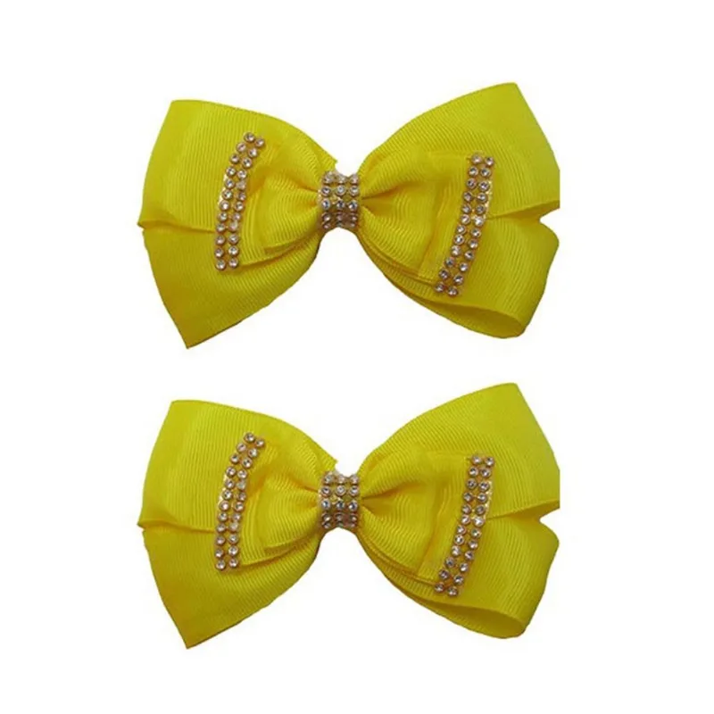 Laço Amarelo De Cabelo Adulto Elegante De Luxo 2 Unidades-no