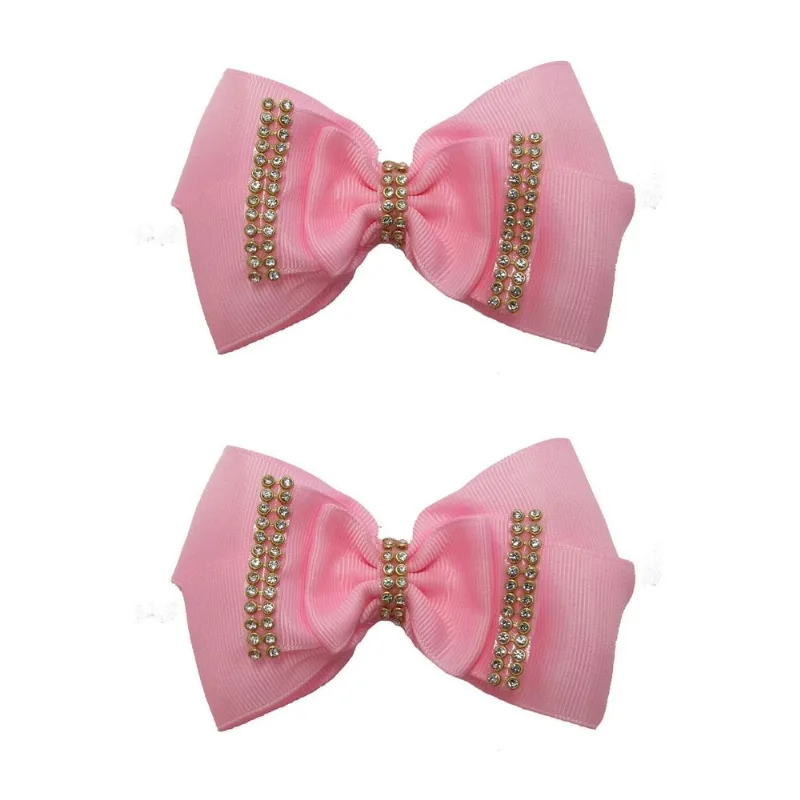 Laço Rosa De Cabelo Adulto Elegante De Luxo 2 Unidades-no