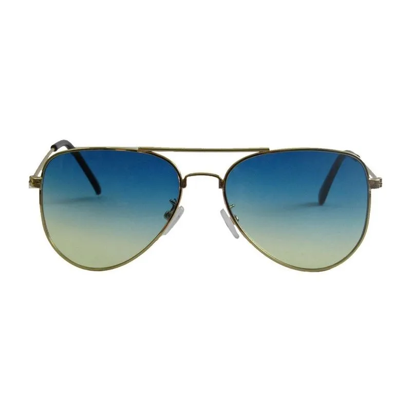 Óculos Solar Feminino Estilo Aviador Lente Azul Claro