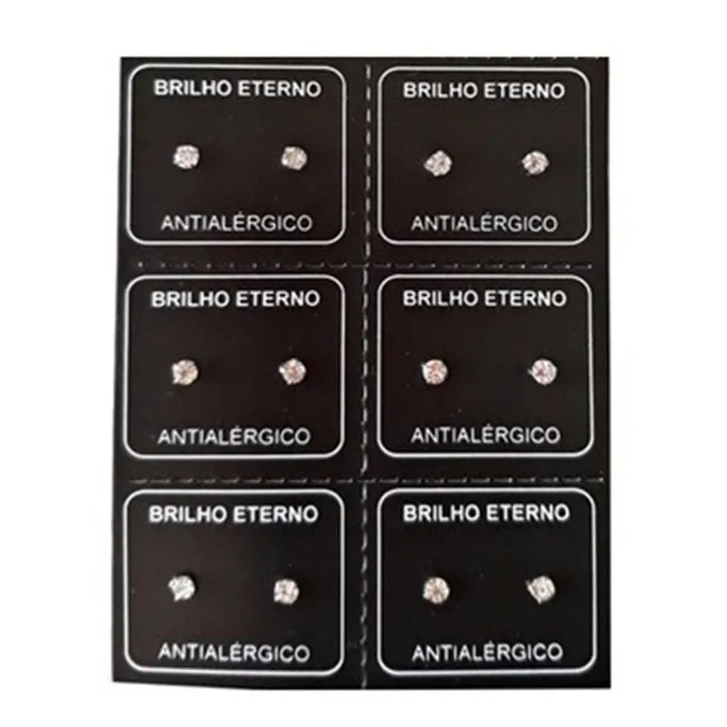 Brinco De Aço Inox Kit Com 6 Pares (12 Unidades) 4mm