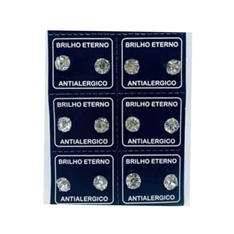 Brinco Em Aço Inox Kit De 6 Pares (12 Unidades) 6mm