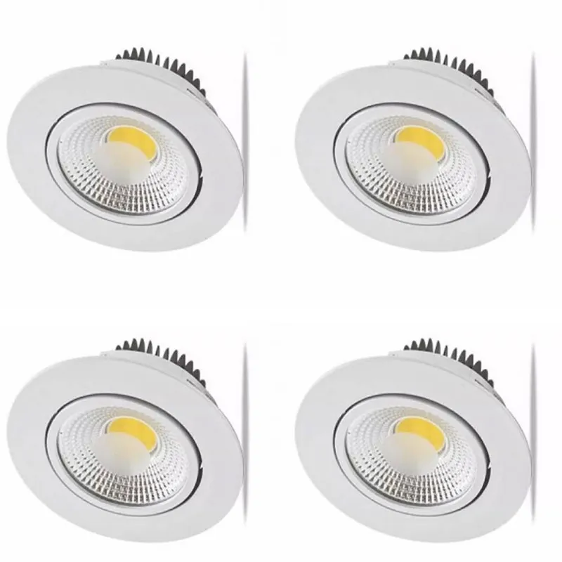 Spot Led Dicróica Cob 5w Direcionável Branco Quente Redondo Kit 4