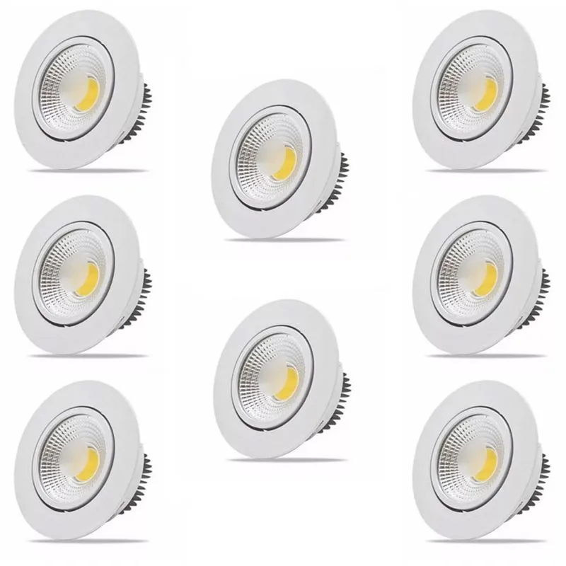 Spot Led Dicróica Cob 5w Direcionável Branco Quente Redondo Kit 8