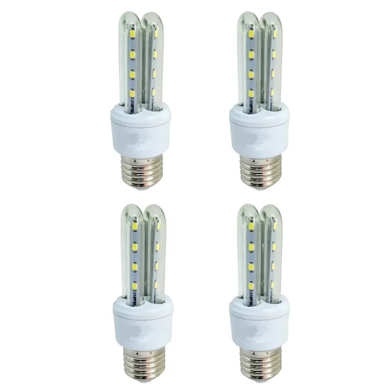 Lâmpada Led Compacta Milho Econômica 3w 2U Branco Quente Kit 4