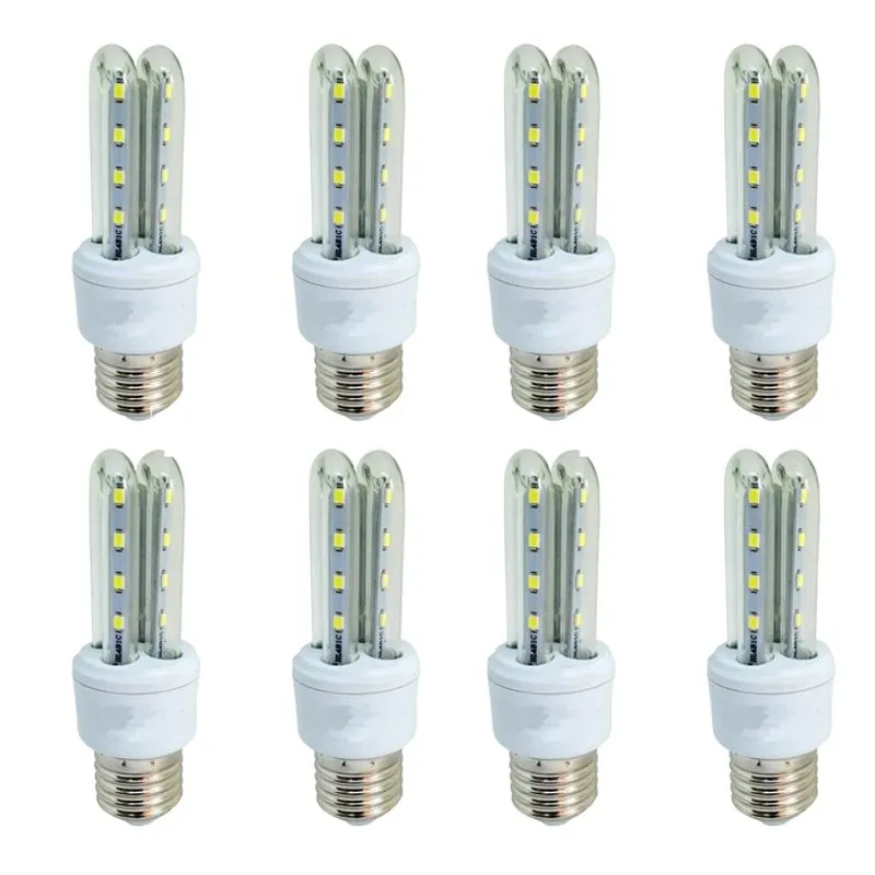 Lâmpada Led Compacta Milho Econômica 3w 2U Branco Quente Kit 8