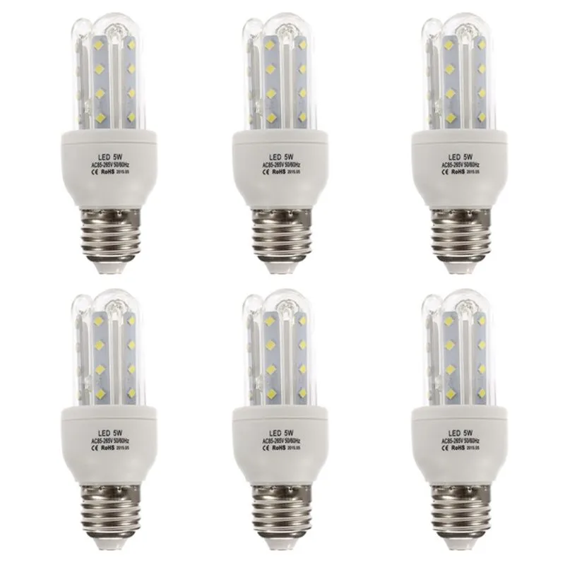 Lâmpada Led Compacta Milho Econômica 5w 3U Branco Quente Kit 6