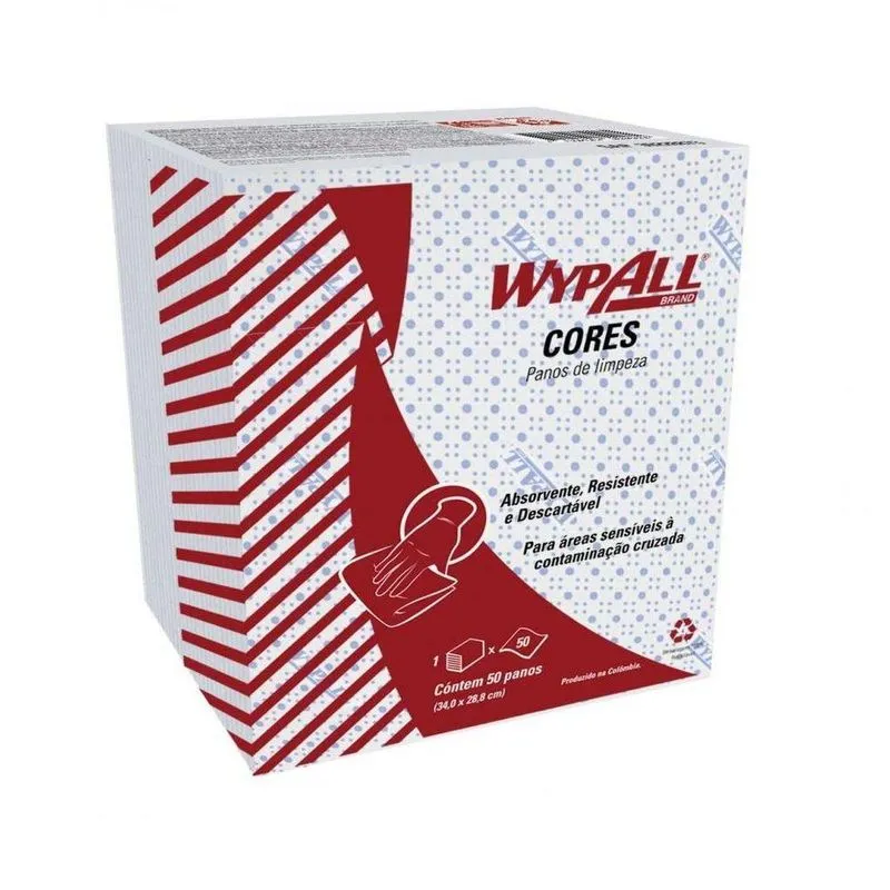Pano De Limpeza Wypall X50 Azul Dobrado Em V 50 Panos Caixa Com 8 Unidades