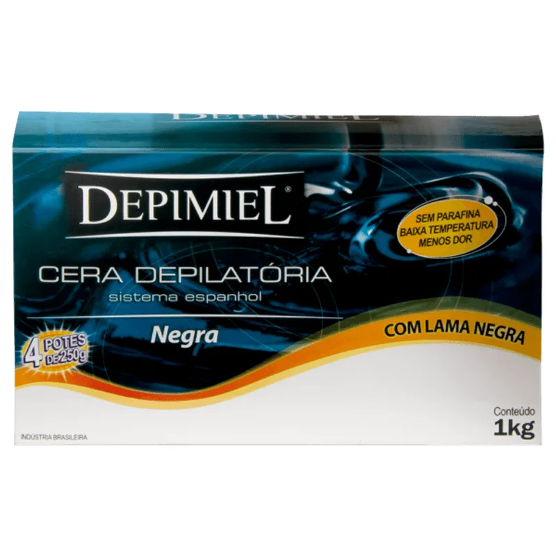 Cera Depilatoria Depimiel 1kg Em Tablete Negra CX 6