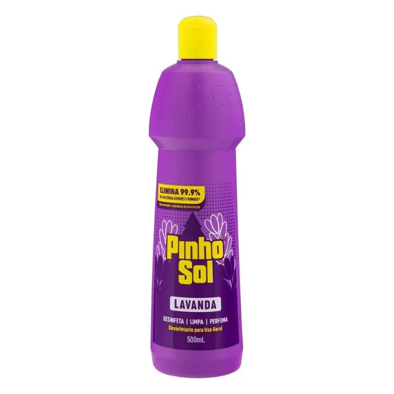 Desinfetante Pinho Sol Multiuso Lavanda 500ml - Embalagem Com 12 Unidades