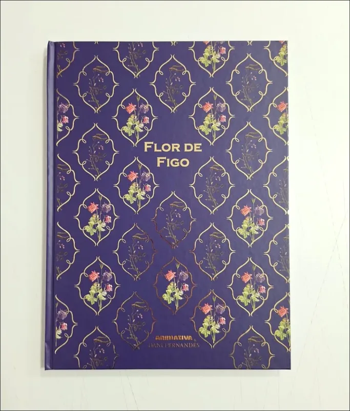 Caderno Colegial Capa Dura Flor de Figo Dani Fernandes 179x241mm 80 Folhas Decoradas e Perfumadas Animativa 1un