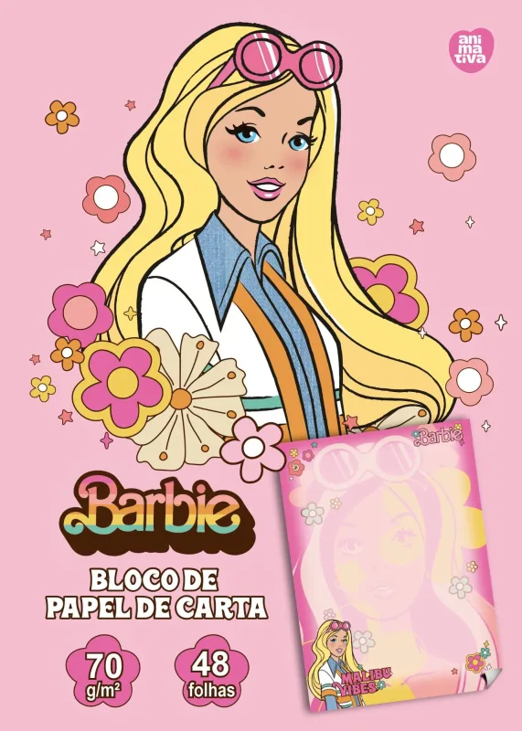 Bloco Carta Barbie 48 folhas 150x210mm 70g Animativa