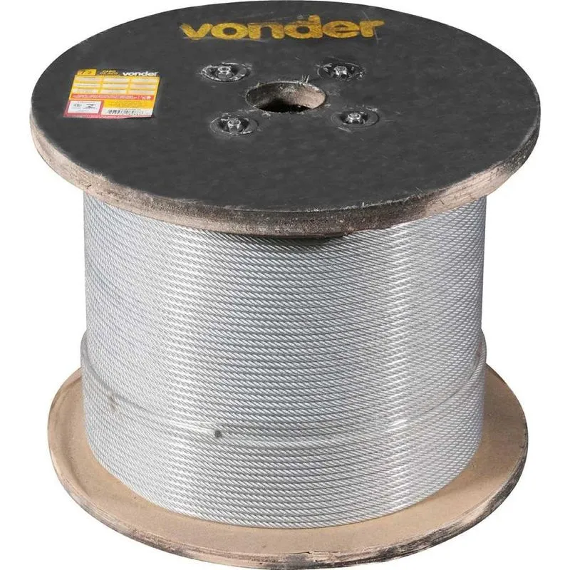 Cabo Aço AF 1/8'' 6x19m Galvanizado Plastificado 500m Vonder