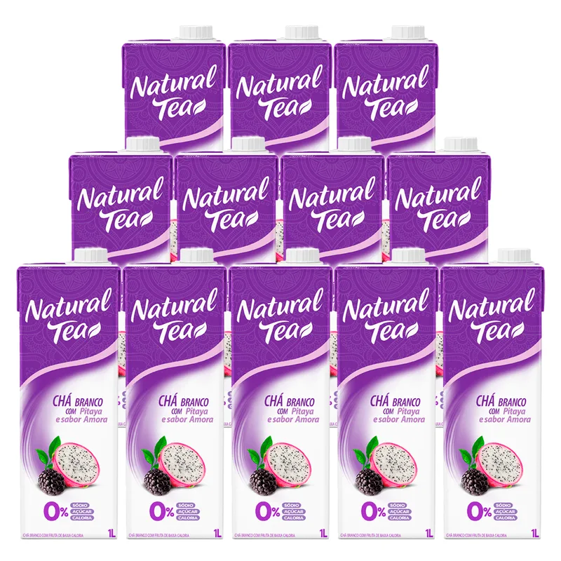 Chá Branco Natural Tea Pitaya E Amora 1l 12 Unidades