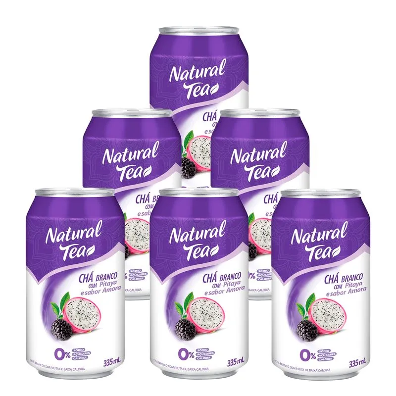 Chá Branco Natural Tea Pitaya E Amora 335ml 6 Unidades