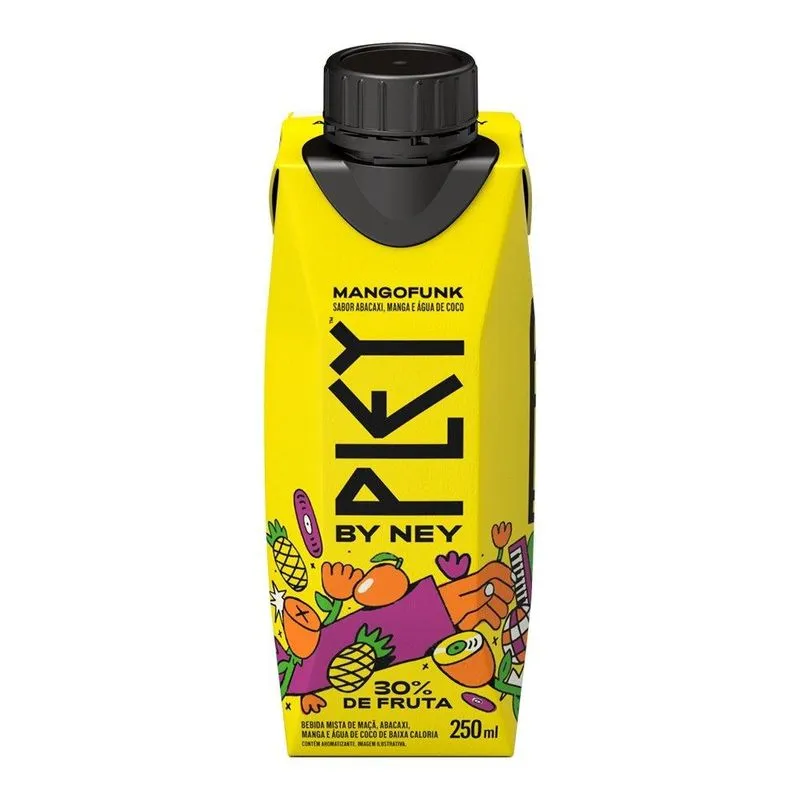 Bebida Pley By Ney Mangofunk Abacaxi Manga Água De Coco 250ml - Embalagem Com 12 Unidades