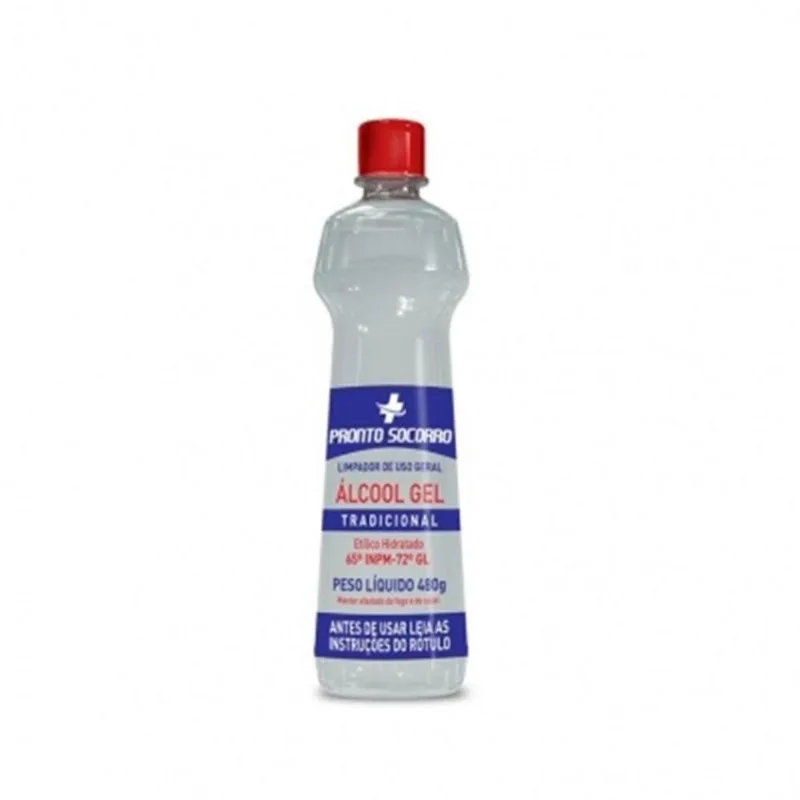 Álcool Gel Etílico Hidratado 480Ml 65 Inpm Com 12 Unidades
