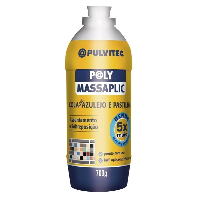 Cola Azulejo Pulvitec Massaplic 700g - Embalagem Com 12 Unidades
