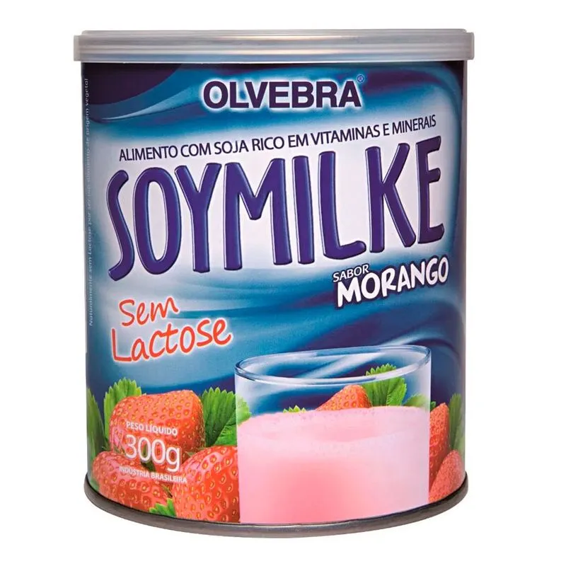 Leite Soymilke Olvebra Morango 300g