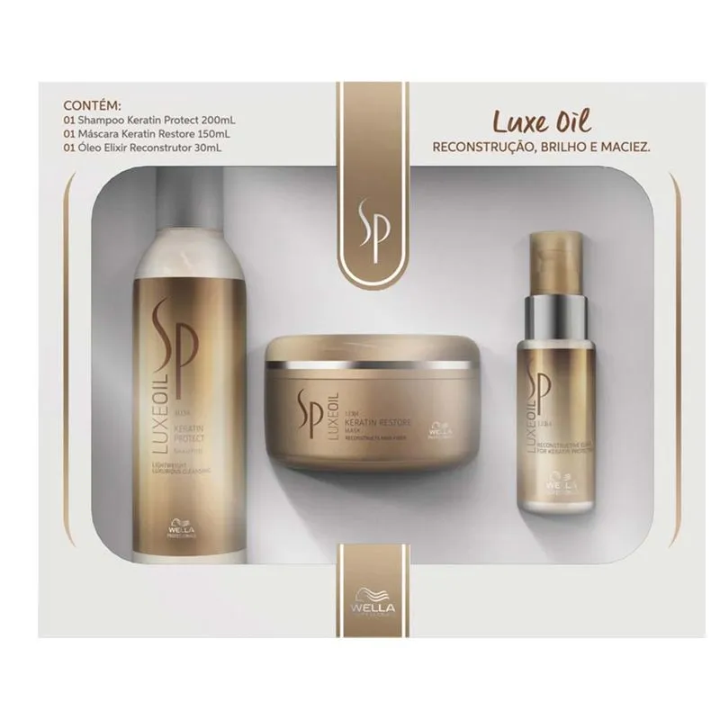 Wella System Professional Luxe Oil Triplo Kit – Shampoo + Máscara + Óleo Kit