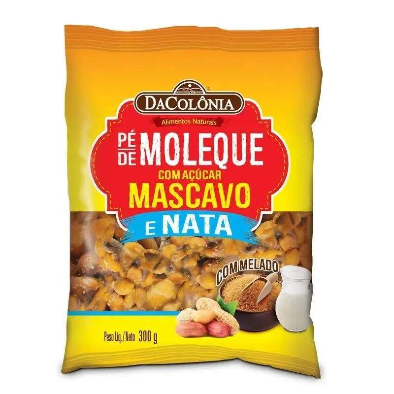 Kit 10 Pcts Pé De Moleque Nata Açúcar Mascavo 300g Dacolônia