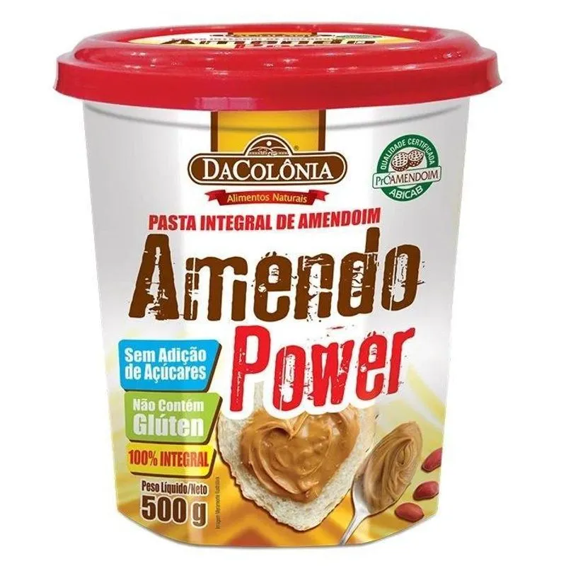 Kit 05 Pasta Integral De Amendoim Amendopower Dacolonia 500g