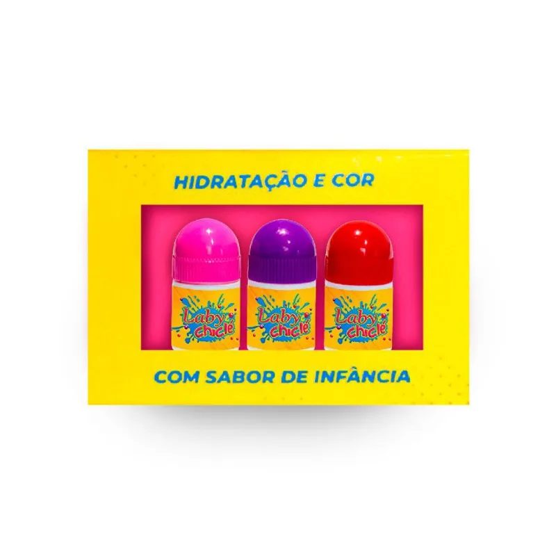 Laby Chicle - Hidratante Labial Com Cor - Kit 3 Sabores