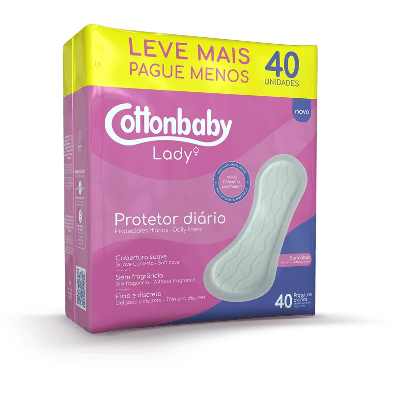 Protetor Diario Cottonbaby Lady Sem Abas C/40 CX 24