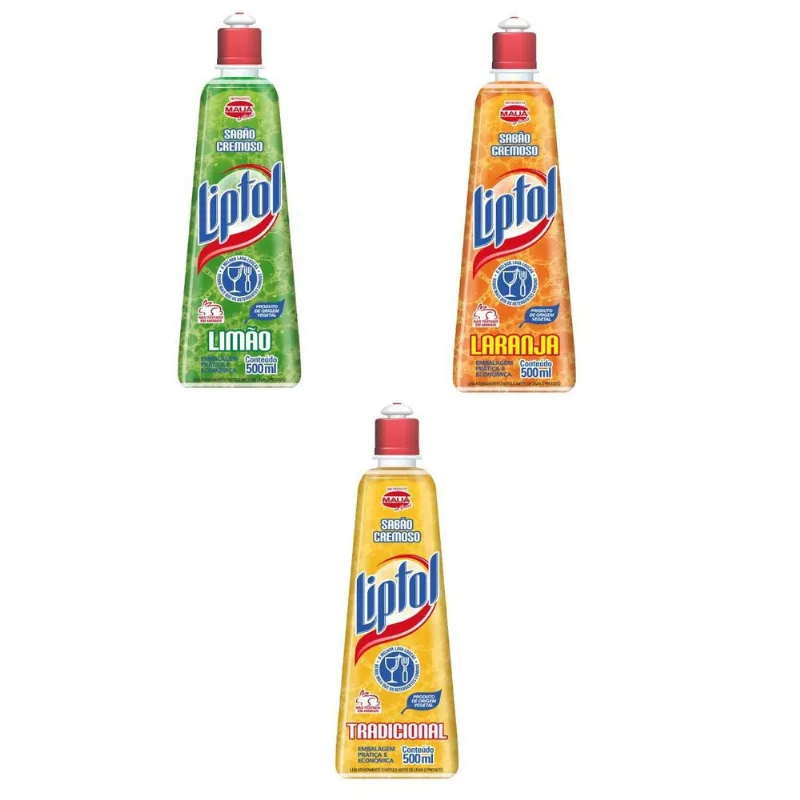 Kit Sabão Liptol Cremoso Limão Tradicional E Laranja - 6 Un