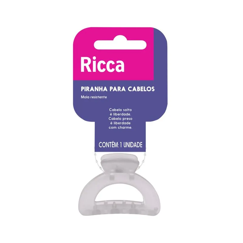 Piranha De Cabelo Ricca Jelly Peq Branca CX 6