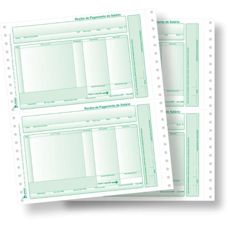 Formulario Continuo Impresso Recibo Pagto LAB02 2VIAS Verde (17897571950809)