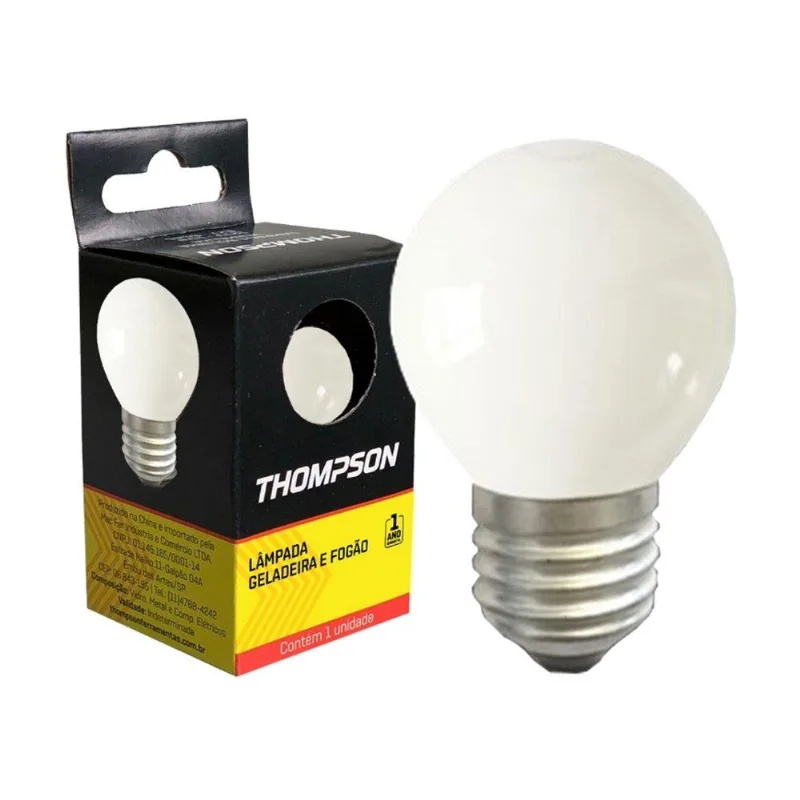 Lampada Incandescente Leitosa para Fogao e Geladeira Thompson E-27 127V 40W - Embalagem com 10 Unidades