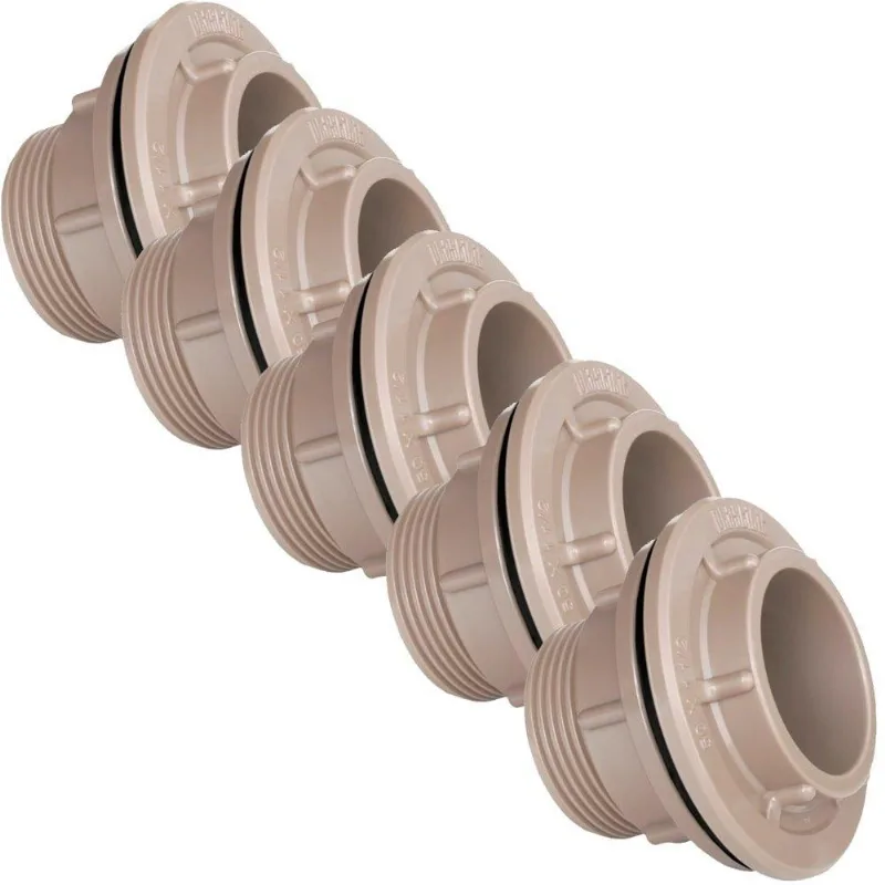 Adaptador Sold??vel Plastilit para Caixa D'??gua 40mm x 1.1/4 Embalagem com 5 Unidades