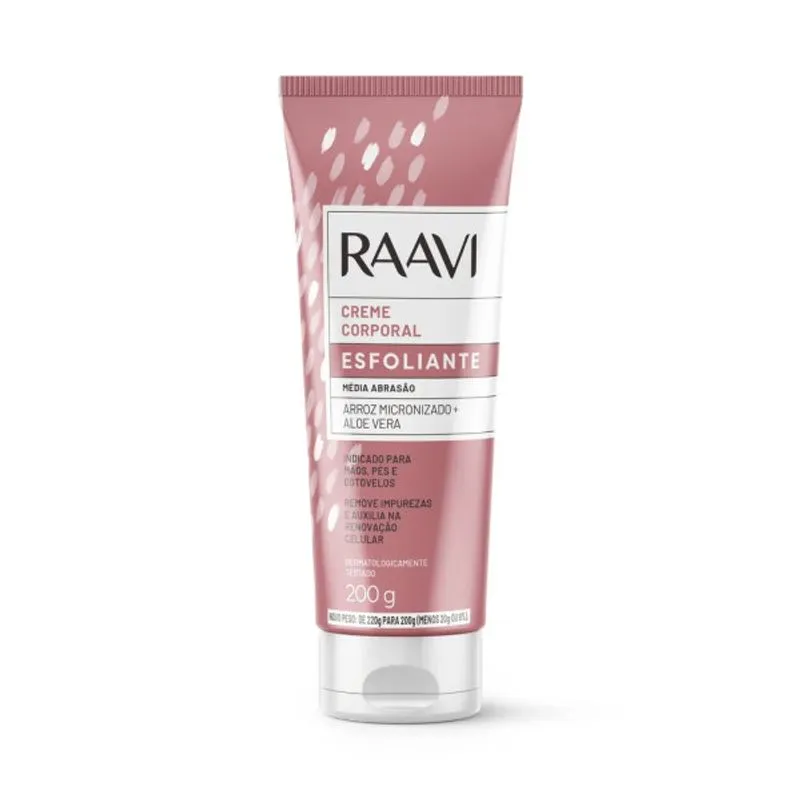 Creme Esfoliante Raavi Corporal de Arroz 200g CX 6