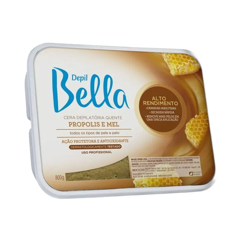 Cera Depilatória Depil Bella Quente Própolis e Mel 800g CX 6