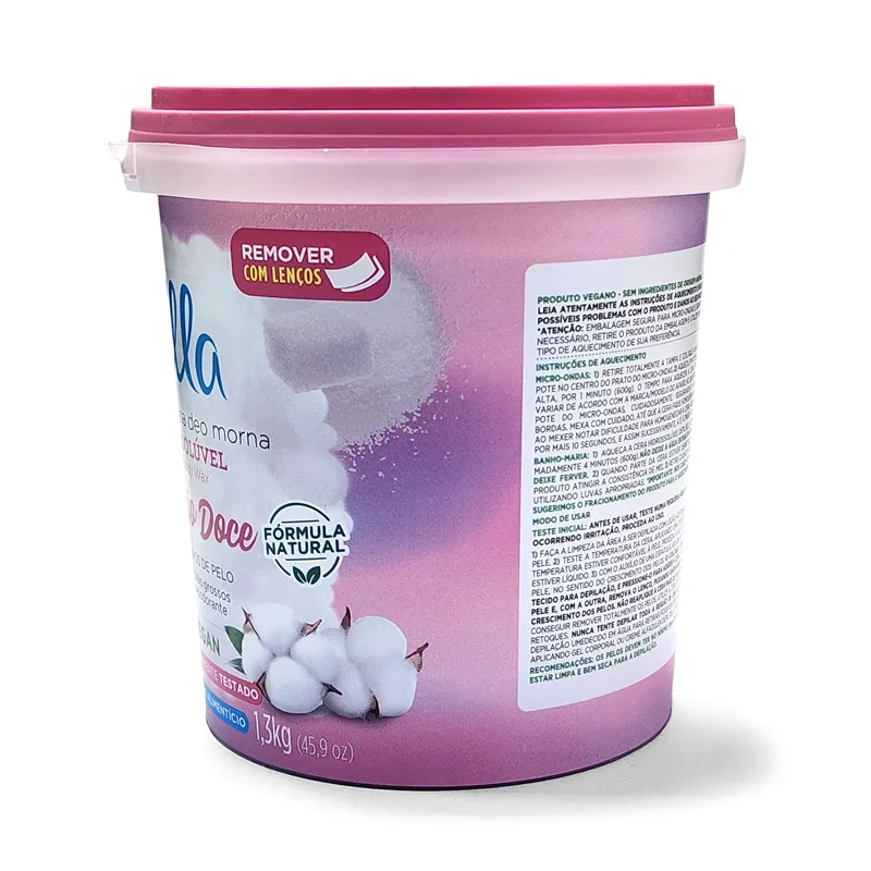 Cera Depil Bella Hidrossolúvel Algodão Doce 1,3kg CX 4