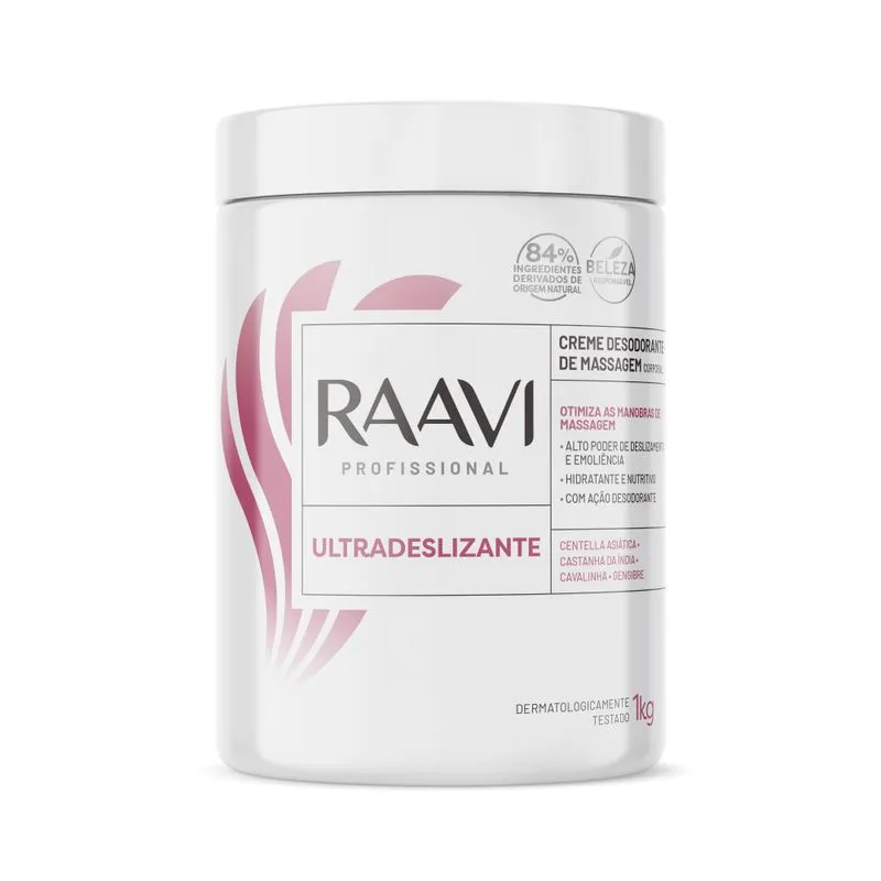 Creme Para Massagem Raavi 1kg Ultradeslizante CX 6