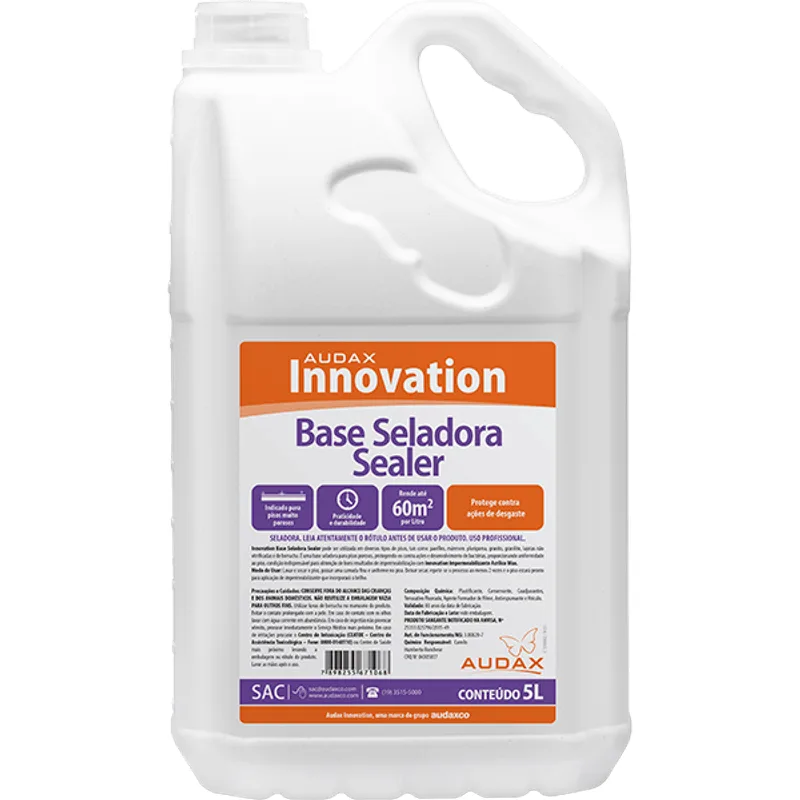 Kit 2 Unidades Innovation Base Seladora Sealer 5 Litros Rende Até 60 A 80 M²/l Audax Selar Os Poros Todo Tipo De Piso