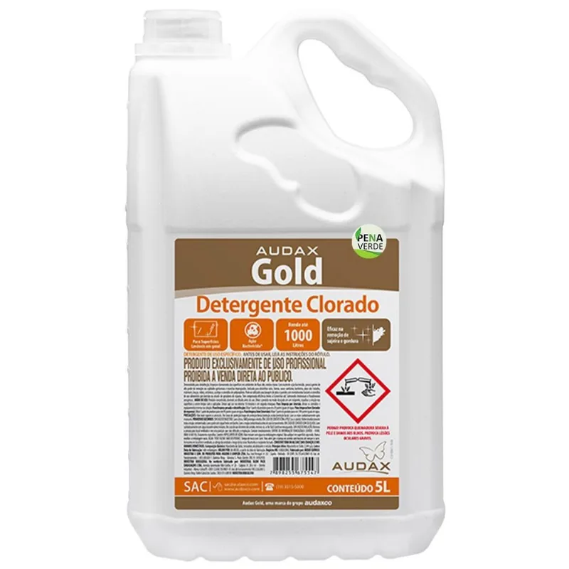 Kit 2 Unidades Detergente Clorado E Desengordurante Gold 5